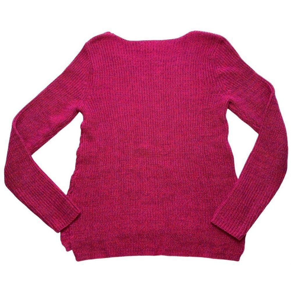 Style & Co Sweater Top Women's SMALL Red Pink Purple V-Neck Oversize Relaxed NEW - Picture 4 of 9